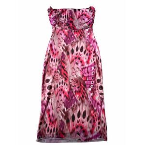 NEW Anthropologie AFRM Zamora Off The Shoulder Mesh MIDI Dress XL Berry Butterfl